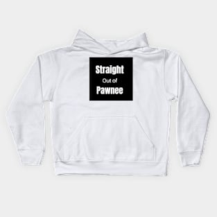 straight out of pawnee logo Kids Hoodie